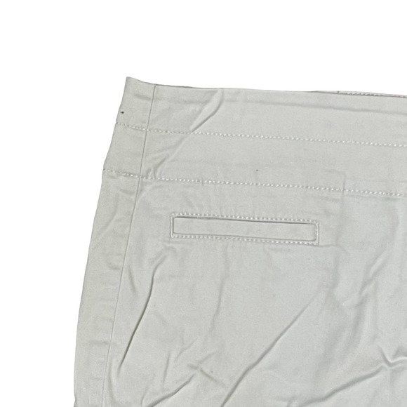 J.Jill Live In Chino Pencil Skirt Two Button Stretch Beige Split Back Women Sz.4 - Picture 4 of 8